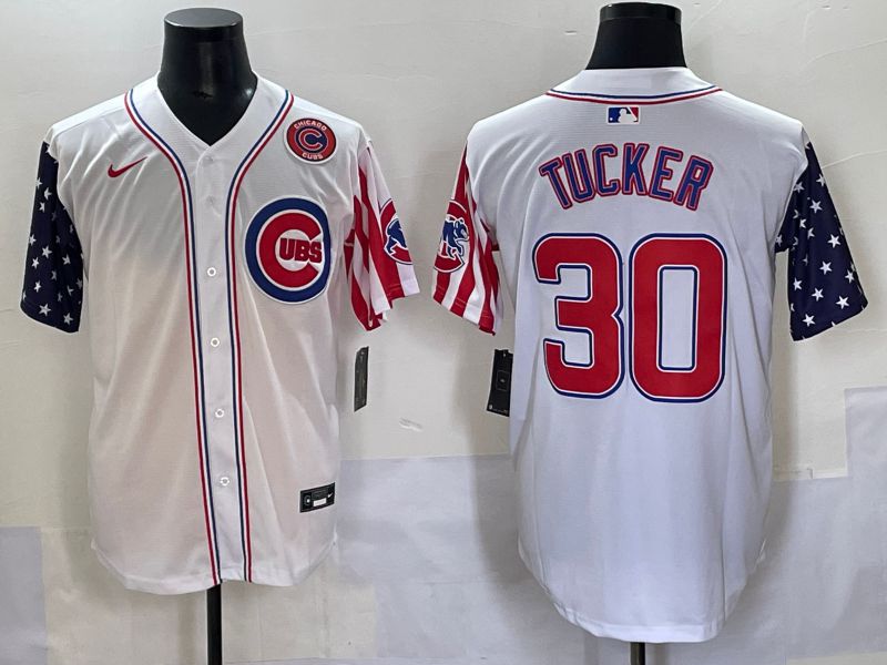 Men 2025 Chicago Cubs 30 Tucker White a generation of national flags Joint Name Nike MLB Jersey style 5